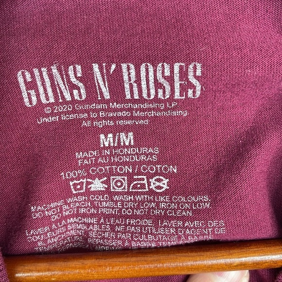 Guns N’ Roses Men's Graphic Band T-Shirt Wine Red Logo Short Sleeve Crewneck M - Picture 8 of 11